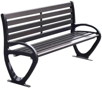Outdoor Garden Bench Metal Patio Park Bench with Armrests 120cm
