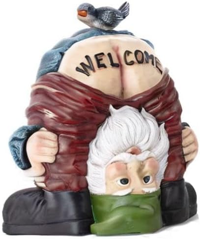 Welcome Garden Gnome Statue Funny Resin Outdoor Lawn Decor