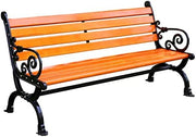 Wood Metal Garden Bench 1.2m Outdoor Patio Seat with Backrest