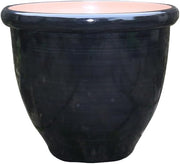Extra Large Gloss Plant Pot 49cm Black Indoor Outdoor Planter