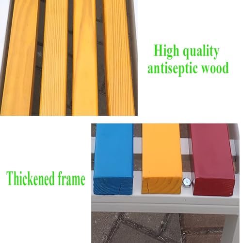 Wood Metal Garden Bench Outdoor Patio Seat Weatherproof Loveseat