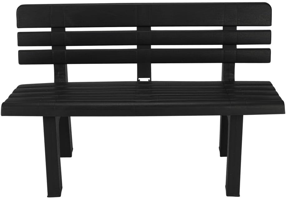 Weatherproof Plastic Garden Bench 2 Seater Outdoor Patio Seat