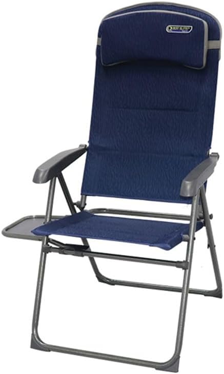 Premium Reclining Outdoor Chair with Side Table Navy Blue