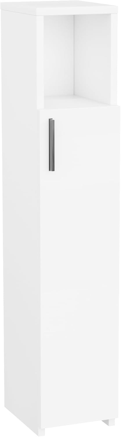 Slim Tall Bathroom Storage Cabinet Freestanding White Organizer