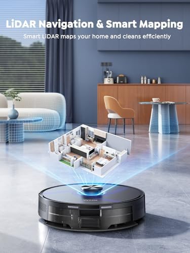 Robot Vacuum Mop 6000Pa Self Empty LiDAR Mapping App Voice Control