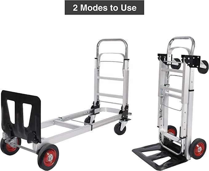 2 In 1 Folding Hand Truck Dolly 150KG 4 Wheel Cart