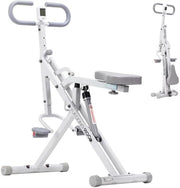 Foldable Squat Row Machine with LCD Home Cardio Trainer