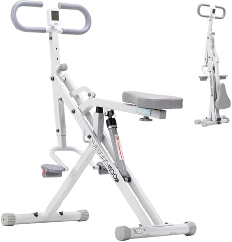 Foldable Squat Row Machine with LCD Home Cardio Trainer