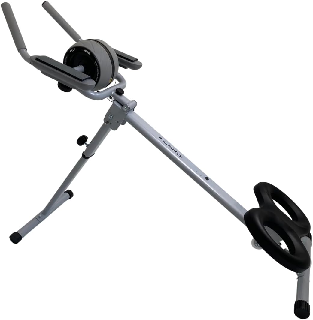 Folding Ab Trainer Machine Crunch Roller Core Workout w LCD
