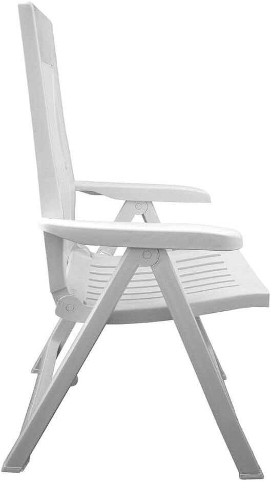 2 Piece Folding Garden Lounger Chairs 5 Position Reclining White