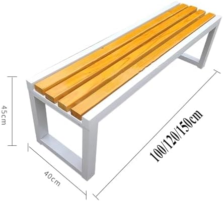 Wood Metal Garden Bench Outdoor Patio Seat Weatherproof Loveseat