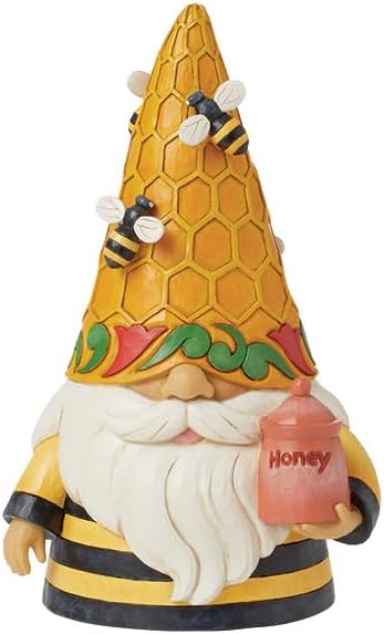 Bumble Bee Gnome Figurine Hand Painted Folk Art Collectible Gift