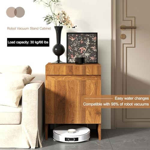 Robot Vacuum Storage Cabinet Side Table Pull Out Shelf Organizer