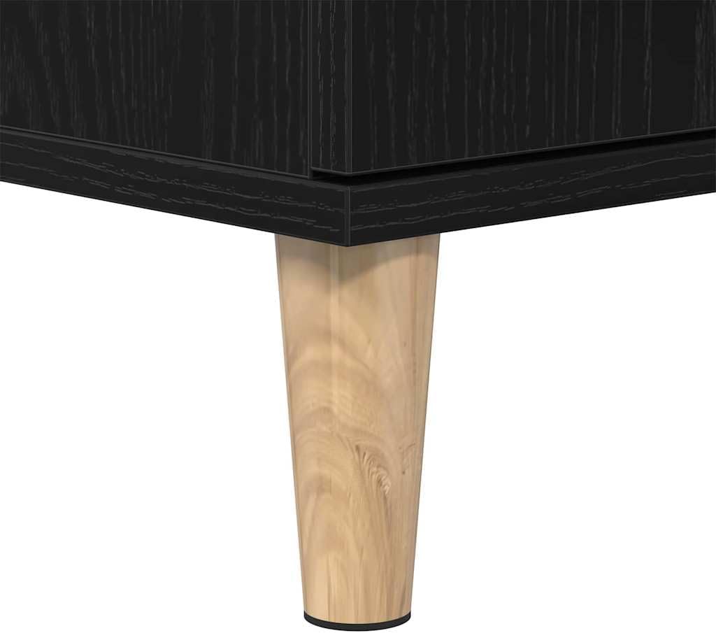 Tall Bathroom Cabinet Black Oak 2 Door Shelf Unit