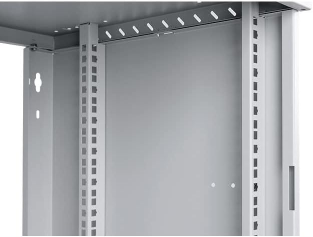 9U 19 Inch Rack Cabinet 450mm Glass Door Grey Steel