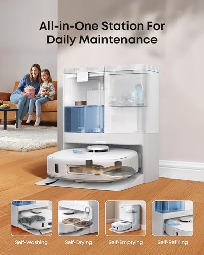 Robot Vacuum Mop Self Empty 8000Pa AI Smart Mapping Auto Clean