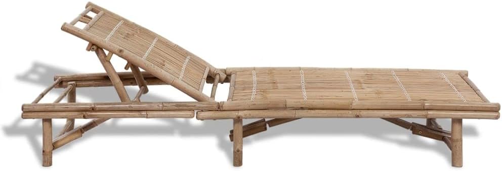 Bamboo Sun Lounger 3 Position Adjustable Recliner