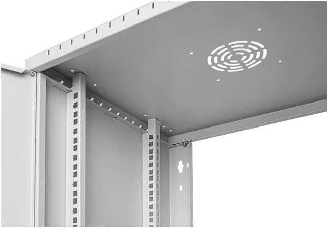 9U 19 Inch Rack Cabinet 450mm Glass Door Grey Steel