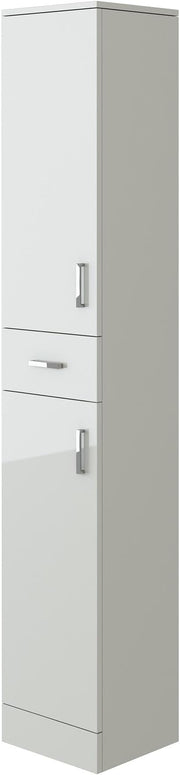 Gloss White Tall Bathroom Cabinet Soft Close Drawer Unit