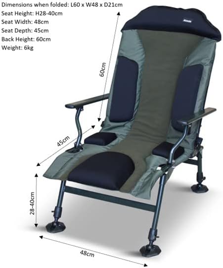 Adjustable Reclining Carp Fishing Low Chair High Back