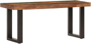 Industrial Wooden Bench 110cm Reclaimed Wood & Steel Entryway Seat