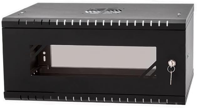 4U 19 Inch Rack Cabinet 450mm Black Glass Door Steel