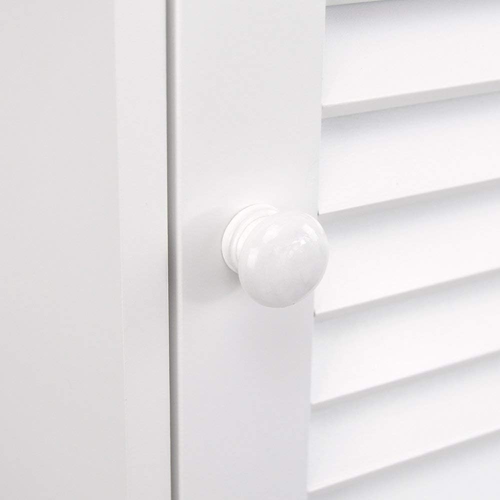 Tall Bathroom Storage Cabinet White Shutter Door Unit