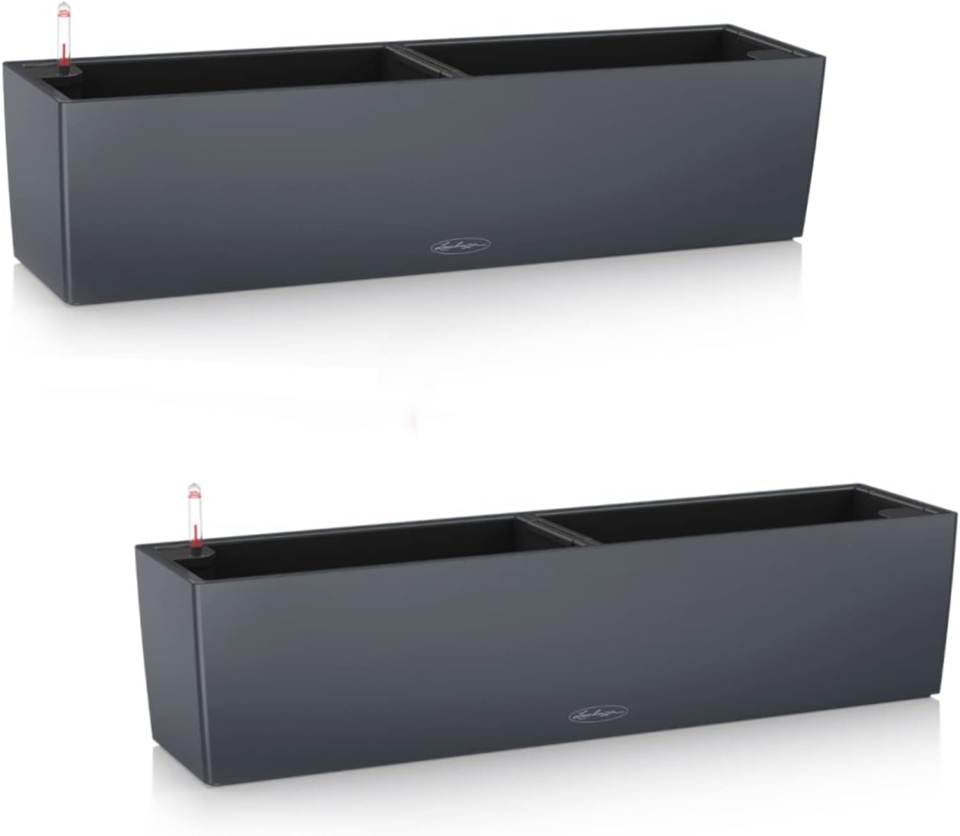 Set of 2 Self Watering Window Box Planters 80cm Slate Pots
