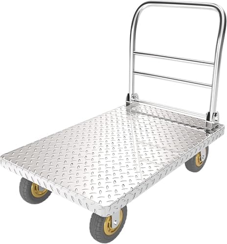 100KG Red Steel Platform Trolley Folding Dolly Cart