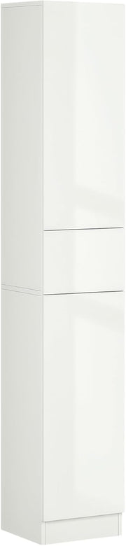 Tall Bathroom Storage Cabinet High Gloss White Drawer Shelves 170cm