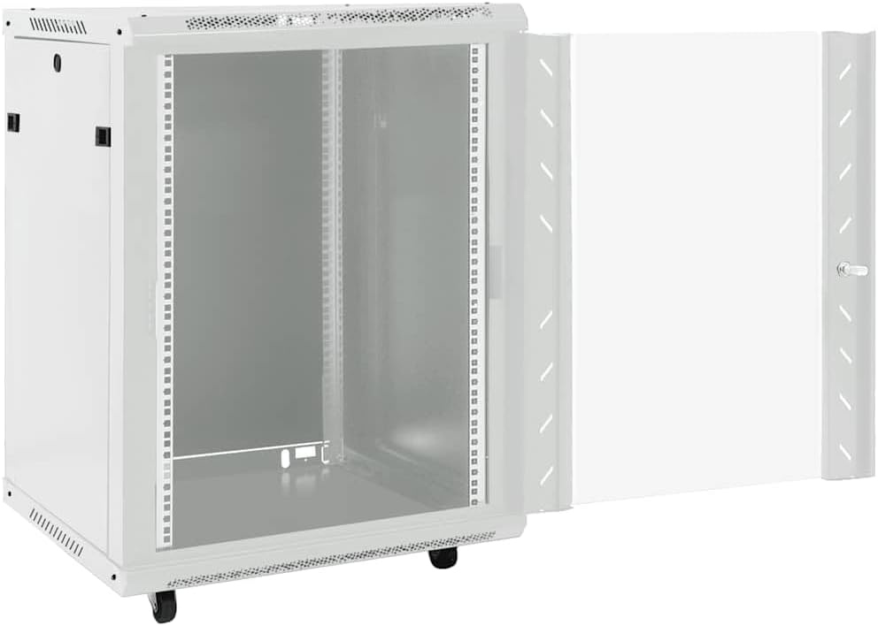 15U Grey Network Cabinet 19 Inch Lockable Glass Door