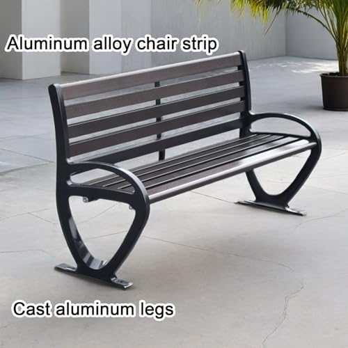 Outdoor Garden Bench Metal Patio Park Bench with Armrests 120cm
