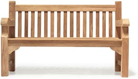 5ft Teak Garden Bench 3 Seater Heavy Duty Patio Park Seat