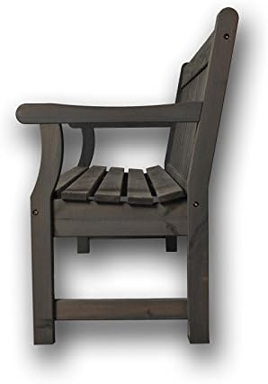183cm Wooden Garden Bench 4 Seater Heavy Duty Park Seat Dark Grey