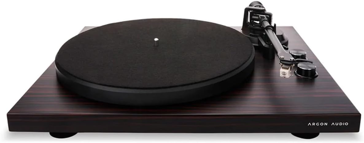 Turntable with Phono Preamp Audio Technica Cartridge Mahogany