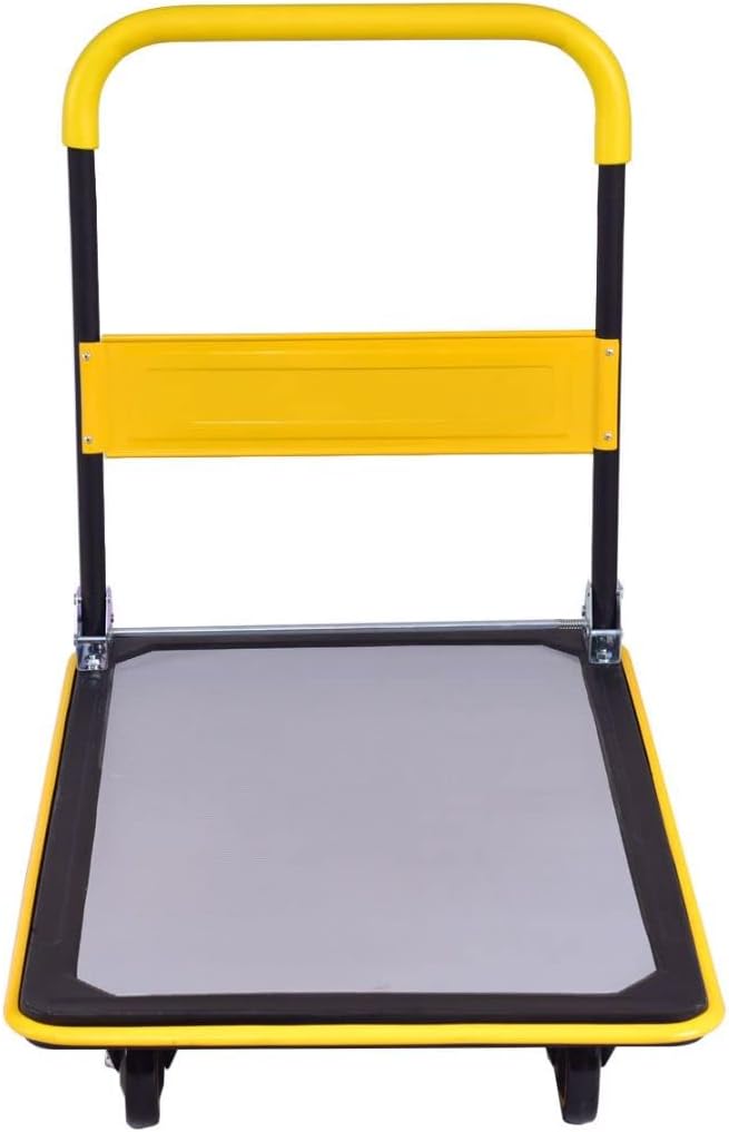 Heavy Duty Platform Trolley 300KG Flatbed Cart Yellow