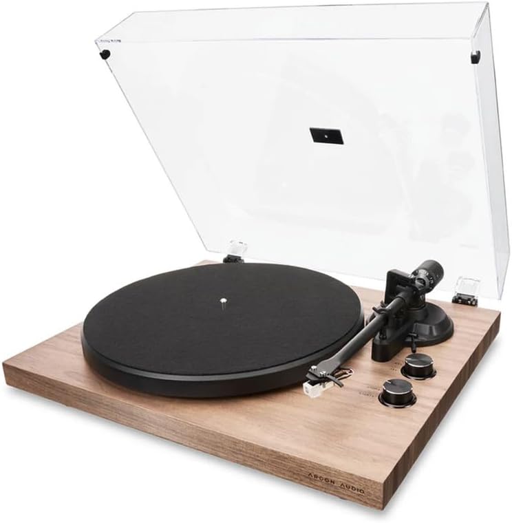 HiFi Turntable with Built In Phono Preamp Walnut