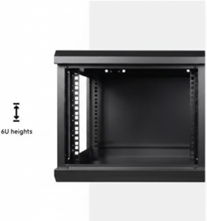 6U Wall Mount Server Rack Cabinet 19 Inch 500mm Glass Door