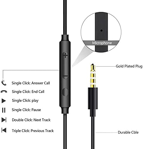 2 Pack Wired In Ear Earphones With Mic Noise Isolating 3.5mm
