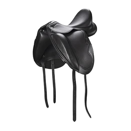Black Leather English Dressage Saddle 13 Seat Soft Padded