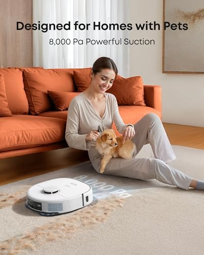 Robot Vacuum Mop Self Empty 8000Pa AI Smart Mapping Auto Clean