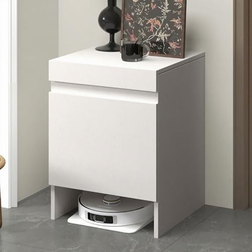 Robot Vacuum Stand Cabinet Hidden Storage Side Table Shelf