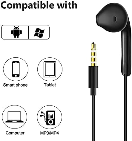 2 Pack Wired In Ear Earphones With Mic Noise Isolating 3.5mm