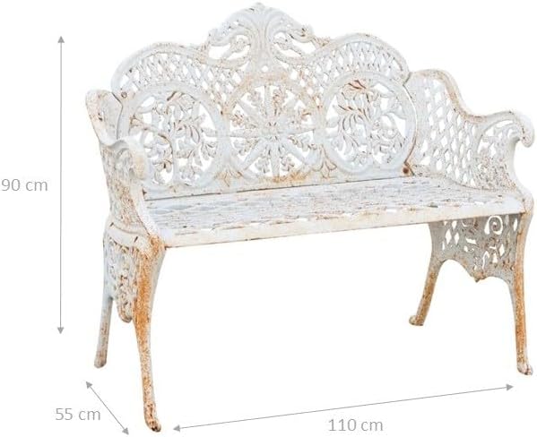 2 Seater Cast Iron Garden Bench Liberty Style Patio Seat Blue
