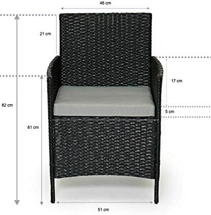 4 Seater Rattan Garden Furniture Set Sofa Chairs Glass Coffee Table Patio