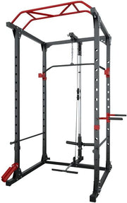 Power Cage Squat Rack Dual Pulley Home Gym Pull Up Station