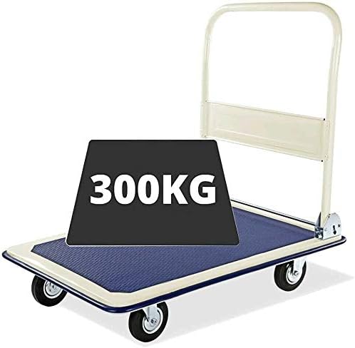 Heavy Duty Folding Platform Trolley 300KG Flatbed Truck Blue