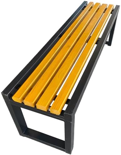 Wood Metal Garden Bench Outdoor Patio Seat Weatherproof Loveseat