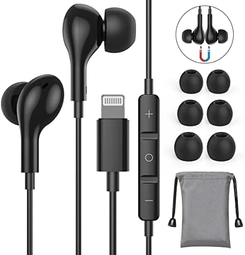 Lightning In Ear Headphones for iPhone Noise Isolating Earbuds Mic