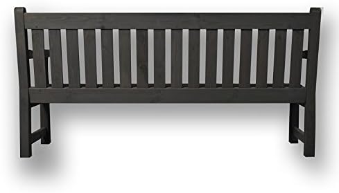 183cm Wooden Garden Bench 4 Seater Heavy Duty Park Seat Dark Grey